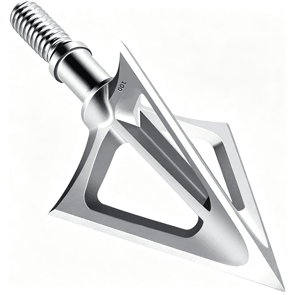 CYFW 6-Pack 420 Stainless Steel Fixed Blade Broadheads 100 Grain 1-1/8" Cut Premium Solid Arrow Tip for Archery Hunting for Crossbow and Compound Bow Fixed Blade Broadheads
