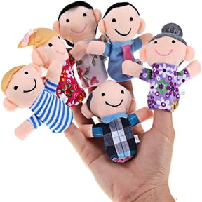 CYFW 6 Pcs Finger Puppets for Toddlers 1-3 Family Interactive Educational Animal Finger Puppets for Storytime, Playtime, and Learning - Safe, Soft Plush 5 Little Monkeys Finger Puppets Hand Puppets