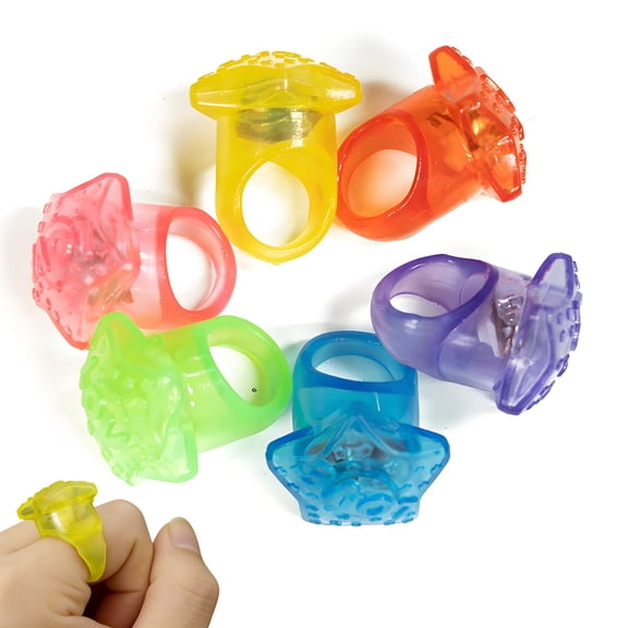 CYFW 6Pcs LED Finger Lights,Soft TPR Star Finger Flashlight,RGB Light Up Rings for Party Favor,Raves,Concert Shows