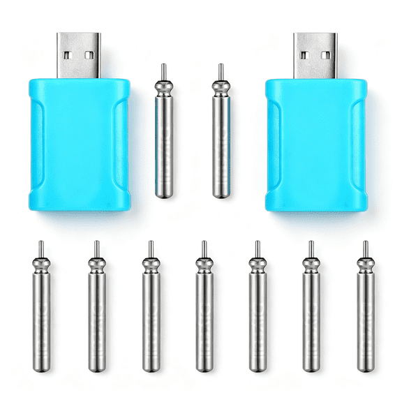 CYFW 8 Pcs Fishing Bobbers Battery Rechargeable and 2 Pcs Float Battery Charger Lighted Up Night Bobber Batteries Night Fishing Accessories Tackles Rechargeable Fishing Bobbers