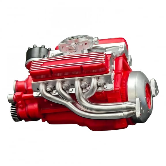 CYFW 89%-Gasoline Ohv V8 Small-Block Engine Model Kits, V8 Engine Kit Gasoline, V8 Engine Kits, Build Your Own V8 Model Engine for Adults, Mini V8 Model Engine Kit - Red