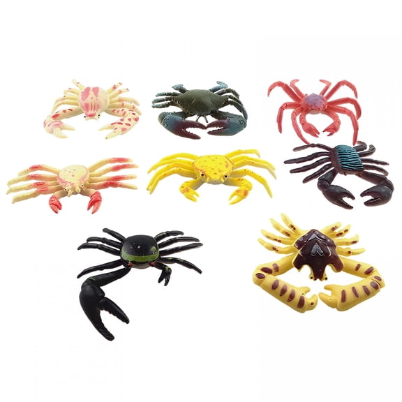 CYFW 8Pcs Fake Bugs,Simulated Crab Plastic Bugs,Bright Color Mix Insects and Halloween Toys