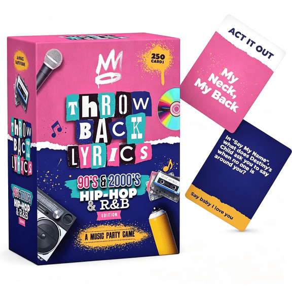 CYFW 90S & 2000S Hip-Hop & R&B Music Trivia & Finish the Lyrics Card Game | Charades + Steal Cards | Adult Party Game for Game Night, Girls Night, Birthdays & Gifts | 250 Cards
