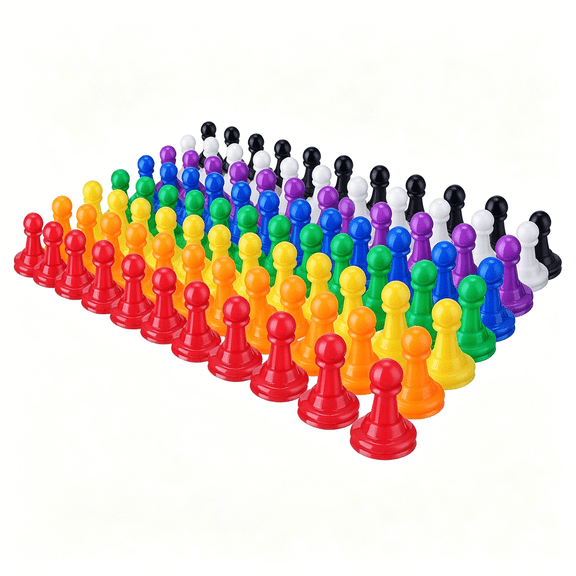 CYFW 96 Pcs Board Game Pieces Multicolor Plastic Pawn Pieces for Board Chess Components 1 Inch Pawns Tabletop Markers Arts and Crafts