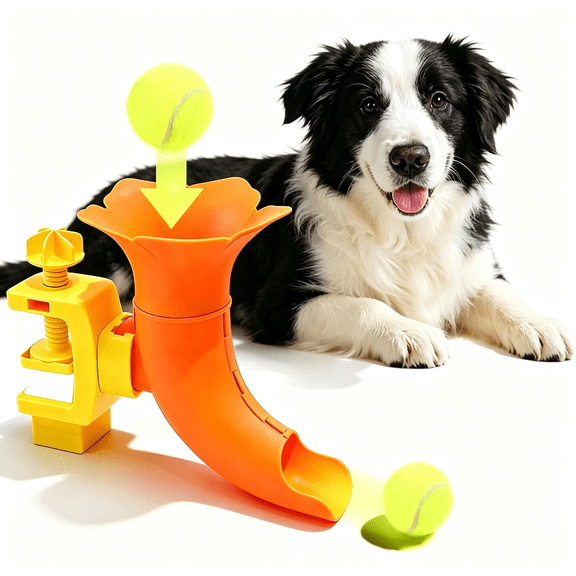CYFW Adjustable Dog Ball Launcher Toy,Adjustable Height Launcher Ball Thrower For"Door/Outdoor Fetch Playd,"Teractive Energy Release Tool for Medium&Large Dogs,Easy Mount on Door/Post/Table