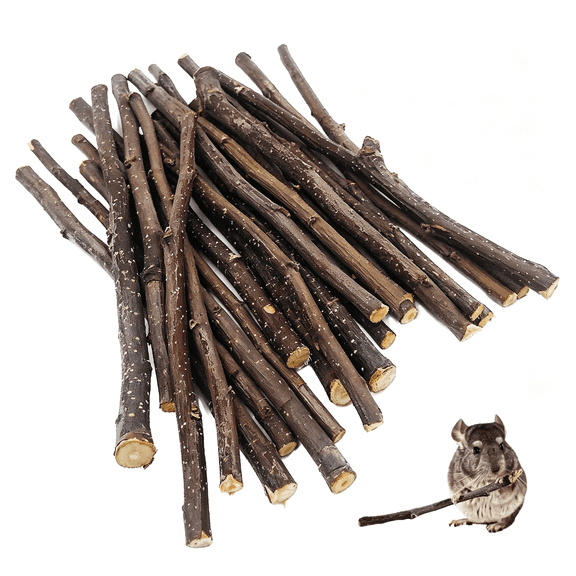 CYFW Apple Sticks Pet Chew Toys Treats for Ch"Illa Guinea Pigs Rabbits Squirrel Hamster Bunny Natural Apple Branch Slow Feeder Insert for Dog Bowl (2.2Pound)