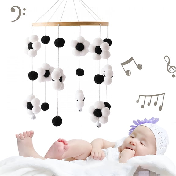CYFW Baby Crib Mobile Modern Baby Mobile Soothing Crib Mobile with Secure Attaching Hair for Promoting Hearing And Visual Development