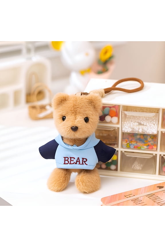 Bear Doll Pendant, Plush Bear Keychain, Cute Soft Bear Bag Charm for Girls and Couples, High-Quality Material, Versatile Hanging Accessory, Thoughtful Birthday Gift with Sentimental Value