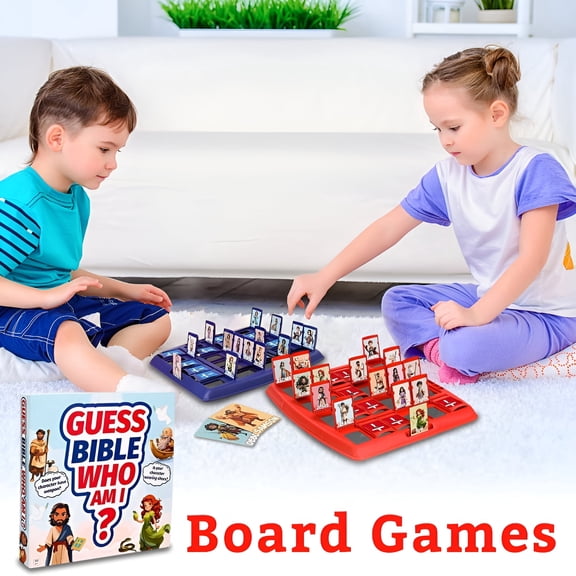 Bible Guess Who Game for Adults and Teens, Interactive Board Game with 24 Character Cards, Christian Trivia for Sunday School and Family Faith Learning