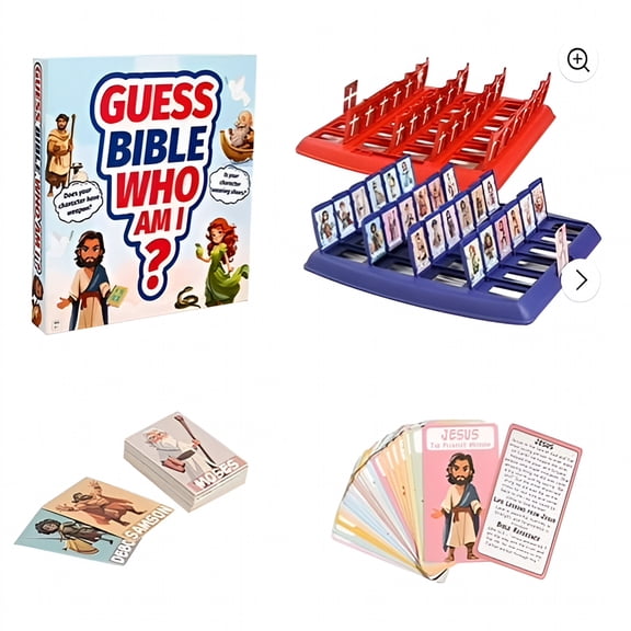 CYFW Bible Who I Am Board Games,2026 New Classic 24 Holy Characters with Life Story & Verse Cards,Portable Fun Family Game