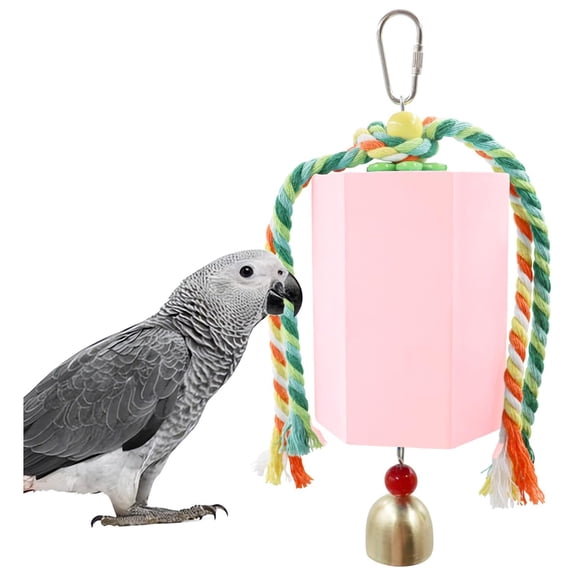 CYFW Bird Beak Grinding Stone,Parrot Chew Toys with Bells,Parakeet Toys,Cage Accessories for African Grey Parrots,Budgies,Cockatiels,Lovebirds,Conures,Quakers,Small to Medium Birds