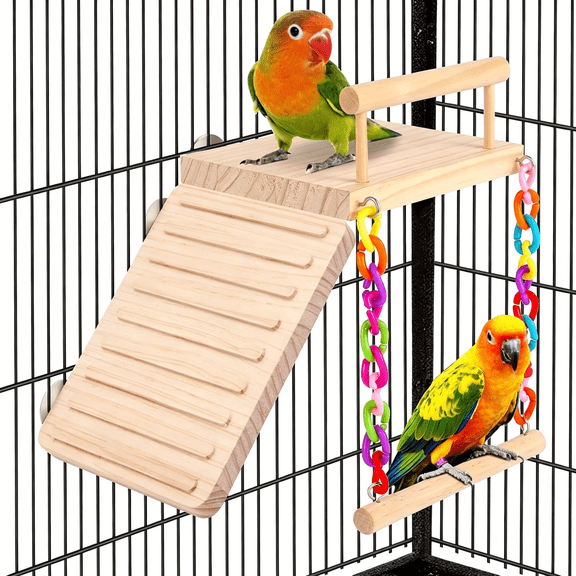 CYFW Bird Perch Bird Cage Accessories Platform Swing-For Small and Medium Birds-Sturdy Play Gym Exercise Stand