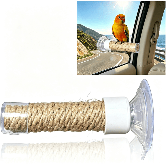 CYFW Bird Window Perch Suction Cup Small Bird Car Window Perch for Travel | Suction Cup Perch for Birds Perch for Window Small Bird Perch Cockatiel Lovebird Parakeet Hemp Bird Pirch