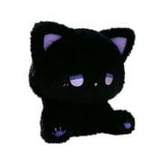 CYFW Black Cat Stuffed Animals,5.9 in Stuffed Animals Black Cat Plush,Cute Cat Plushies Toy,Soft Kitten Plushie Cuddle Pillow,Anime Plushie Doll,Cute Stuff Toys Gift for Girls,Boys&Males Purple