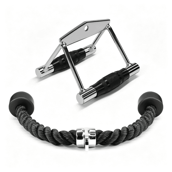 CYFW Cable Machine Attachment,Row Handles,Tricep Rope,Straight Bar,V Bar,Lat Pulldown Accessories Load 880 Lb for Home Gym Heavy-Duty Cable Machine Attachment