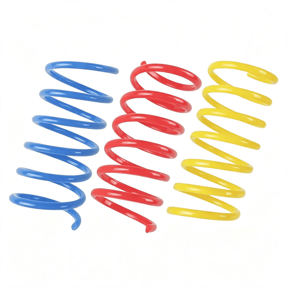 CYFW Cat Spring Toys (60 Pack), Playful Coils for Kittens, Bpa Free Plastic for Swatting, Biting, Hunting, and Active Healthy Play, Colorful 2 Inch Spirals, Cat Springs