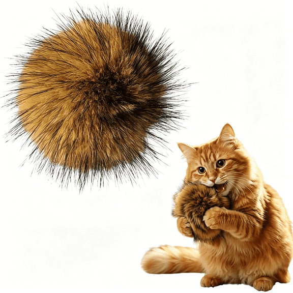 CYFW Cat Toy Faux Rabbit Fur Ball,Soft Rabbit Fur Catnip Balls,Fluffy Catnip Toy for Indoor Cats,Washable & Fun to Chase for Exercise and Bonding (Ball/1Pcs)