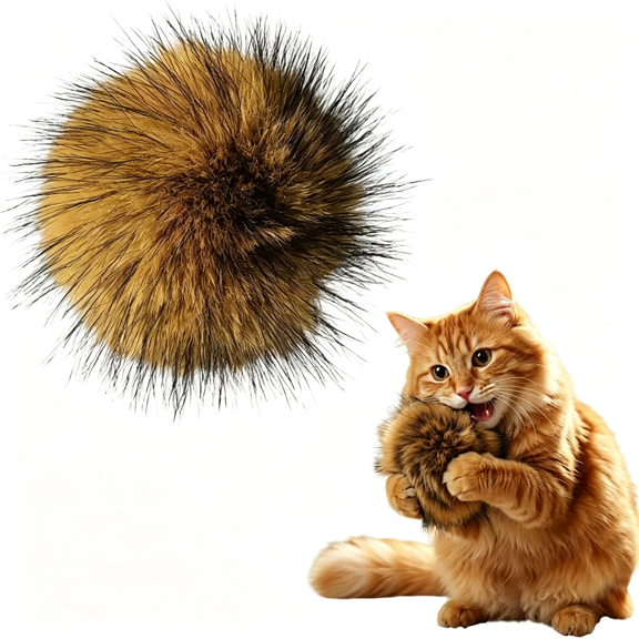 CYFW Cat Toy Faux Rabbit Fur Ball,Soft Rabbit Fur Catnip Balls,Fluffy Catnip Toy for Indoor Cats,Washable&Fun to Chase for Exercise&Bonding Pet Toys(Ball/1Pcs)