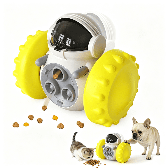 CYFW Cat Wobble Treat Dispenser Puzzle Toys Interactive Slow Feeder Snack Enrichment Fun Sliding Rolling Exercise&Distribution Toy for Indoor Cats,Small&Medium Dogs
