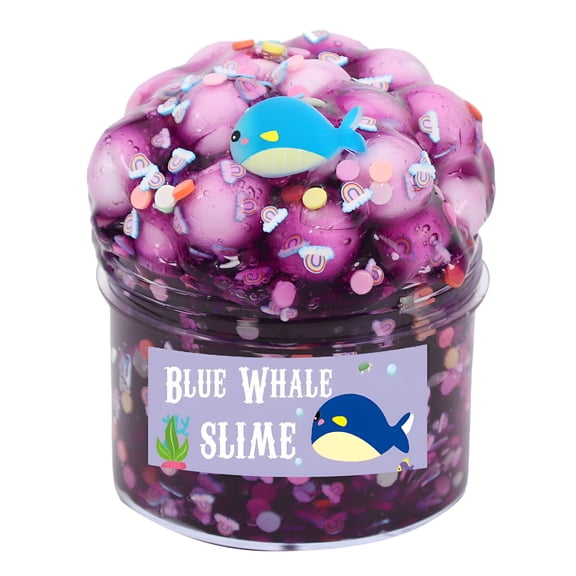 CYFW Clear Slime with Jelly Cubes, Crunchy Crystal Boba Slime Super Soft Sludge Toy with Cute Charms, Party Favors Slime for Girls Boys