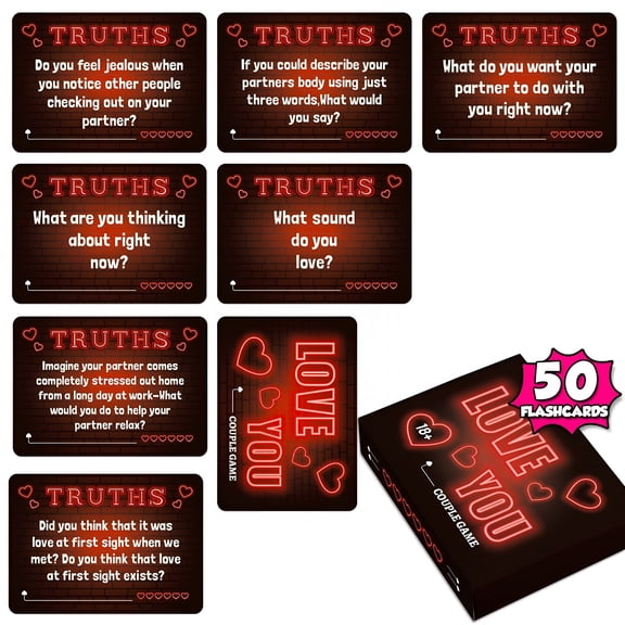 CYFW Couple Conversation Cards for Couples, 50 Interactive Truth or Dare Cards for Date Nights Relationship Building, Fun Adult Dialogue Game for Married Couples Newlyweds