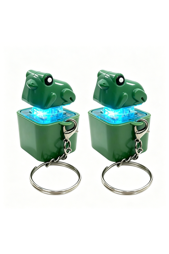Croaking Frog Keychain with Sound and Led Light, Fun Fidget Clicker Toy for Anxiety Relief, Portable Novelty Frog Keychain with Sound for Kids and Adults