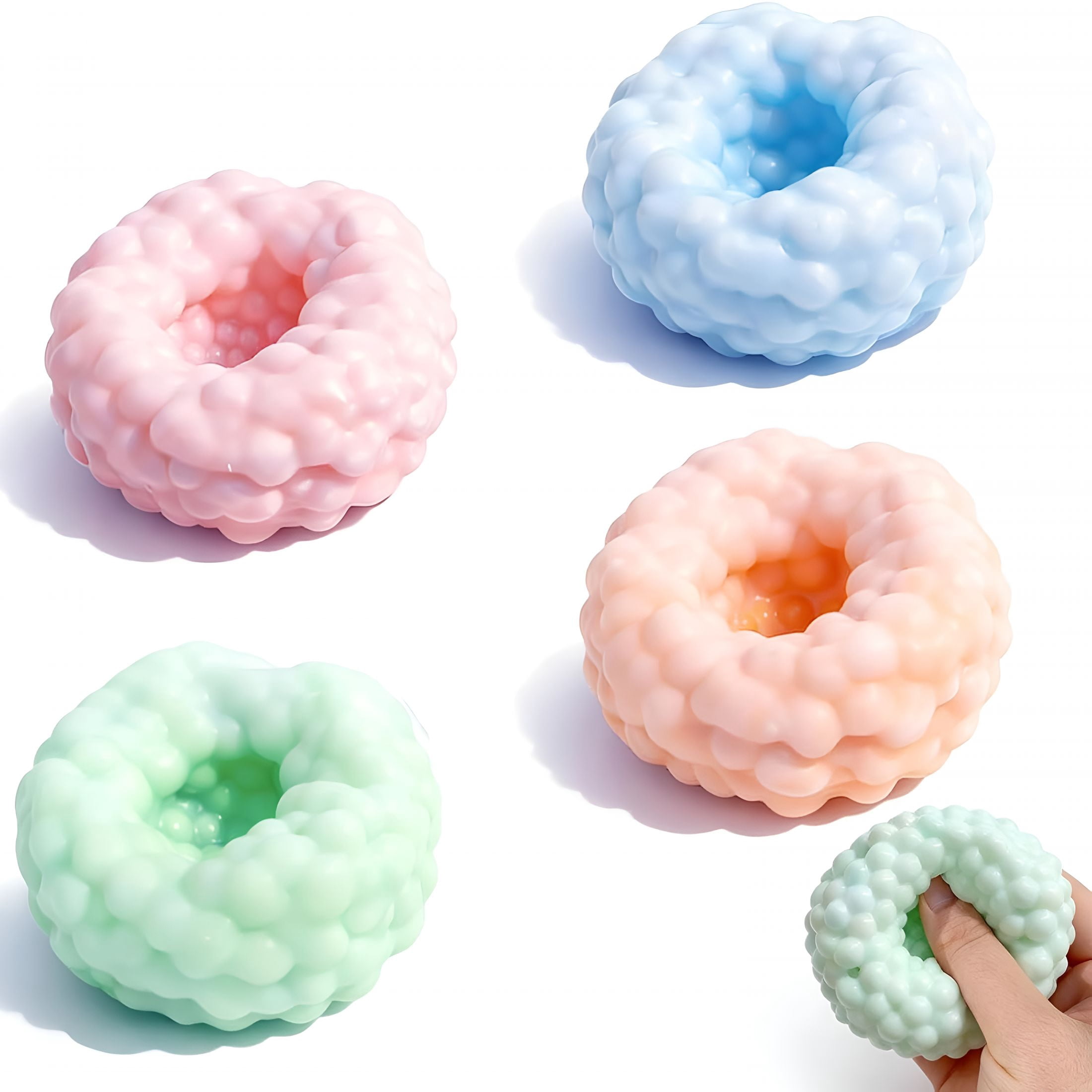 CYFW Crunchy Squishy Stress Ball,Bead Squishy,Sand Filled Moldable Squishy Ball with Crunchy Texture,Soft Stretchy Sensory Fidget for Desk,Relaxation,Focus and Satisfying Squeeze