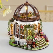 CYFW DIY Miniature Dollhouse Kit,124 Scale 3D Wooden Tiny House Kit with LED Light and Furniture,Handmade Miniature House Kit for Teen Adults Lighted Furnished miniature house kit