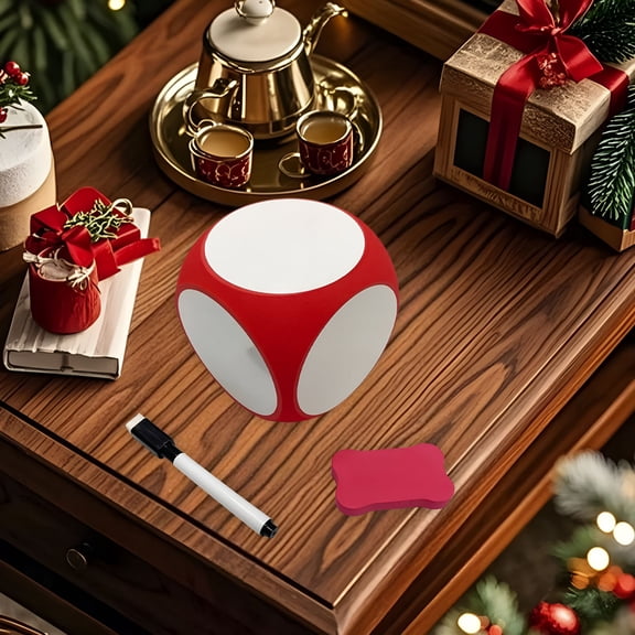 CYFW Diy Christmas Santa-Themed Gift Exchange Dice Game - Includes 1 Marker Pen & 1 Eraser, Perfect for Family Gatherings & Holiday Parties