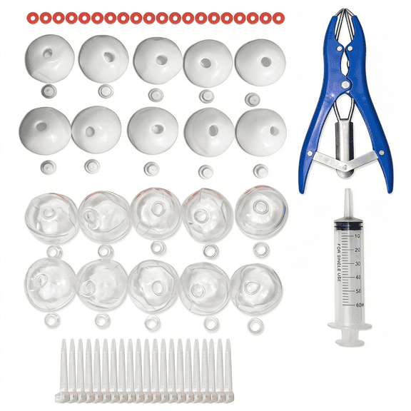 CYFW Diy Stress Ball Making Kit,Squishy Skin Maker Set with Expander & Tools,Stress Relief Squishy Craft Kit for Adults,Diy Squishy Toy Kit (20 Pieces-6Cm (Transparent + Milky White))