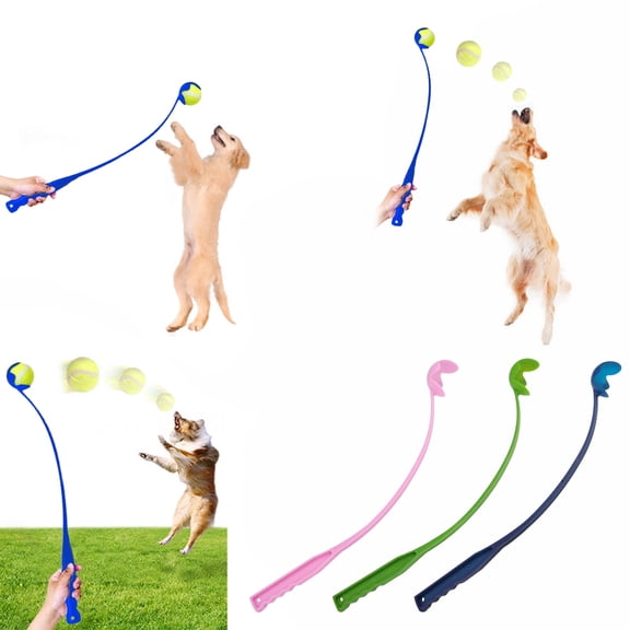 CYFW Dog Ball Thrower with Ergonomic Handle Manual Tennis Launcher for Dogs Lightweight Portable Fetch Toy for Outdoor Play 23.6" Ergonomic ball launcher for dogs