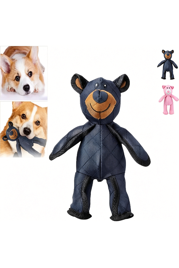 Dog Toy for Strong Chewers, Unbreakable Squeaky Dog Toys, 2.0 Unbreak Teddy Bear, Indestructible Bear Dog Toy for Heavy Chewers Large Dogs (Blue)