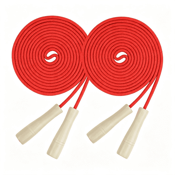 CYFW Double Dutch Jump Rope 16 Ft 2 Pack,Adjustable Long Skipping Rope with Wooden Handle,Multiplayer Team Jumping Rope for Kids Adults,Long Enough for 5-6 Jumpers