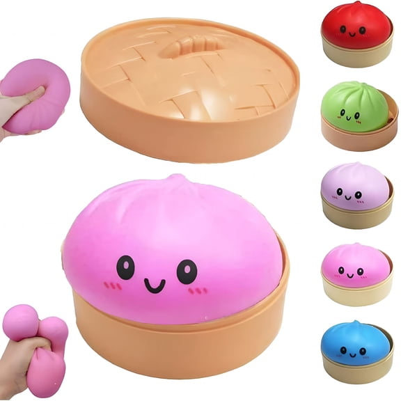 CYFW Dumpling Squishies&Dumpling Soft and Fluffy Mystery Box Soft and Fluffy Dumpling (Pink)