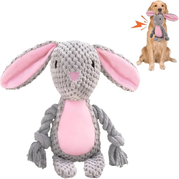CYFW Easter Dog Toys,Easter Rabbit Bunny Egg Plush Squeaky Toys,Easter Rabbit Plush Squeaky Chew Toys for Small Dogs