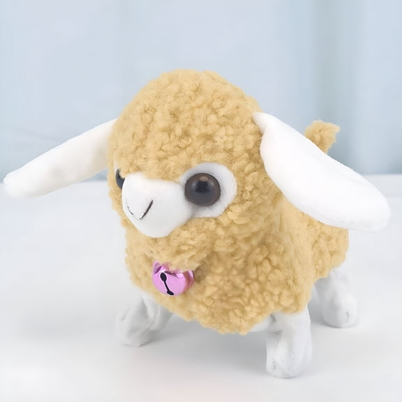 CYFW Electronic Pet Lamb Toy,7 Inch Power Operated Walking Hooting Plush,Simulated Wooly Interactive Animal,Parent-Child Play Companion,Kids Gift