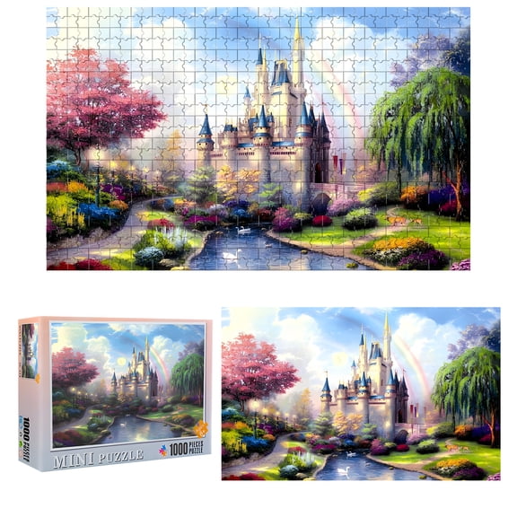 CYFW Fantasy Castle Puzzles for Adults 1000 Pieces,Unique Puzzles for Adults,Stress Relief Adult Puzzles,15x10.2 Inches Family Puzzle Fun