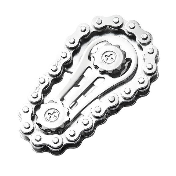 CYFW Fidget Spinner,Gear Chain Fidget Toys Adults,EDC Adhd Tool Metal Fidget Spinners,Office Stress Relief Desk Fidget Toys,Silver