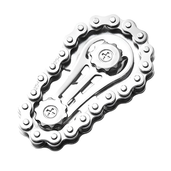 CYFW Fidget SpinnerGear Chain Fidget Toys AdultsEDC Tool Metal Fidget SpinnersOffice Stress Relief Desk Fidget ToysSilver