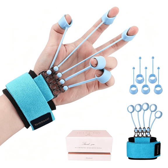 CYFW Finger Exerciser,Resistance Levels Finger Strengthener for Hand Therapy, Rock Climbing - Relieve Pain for Arthritis, Carpal Tunnel, Hand Strengthener and Finger Strengthener(Blue 40lb)