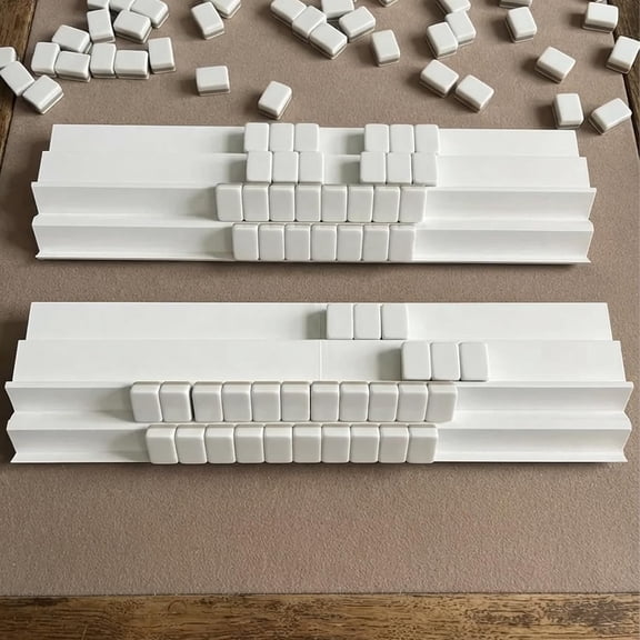 CYFW Folding Double Mahjong Rack Set of 2,2 Player Mahjong Tile Rack,Foldable Mahjong Tile Holder with Exposure Area,Portable Mahjong Game Accessory for Tiles Up to 1.5"Es