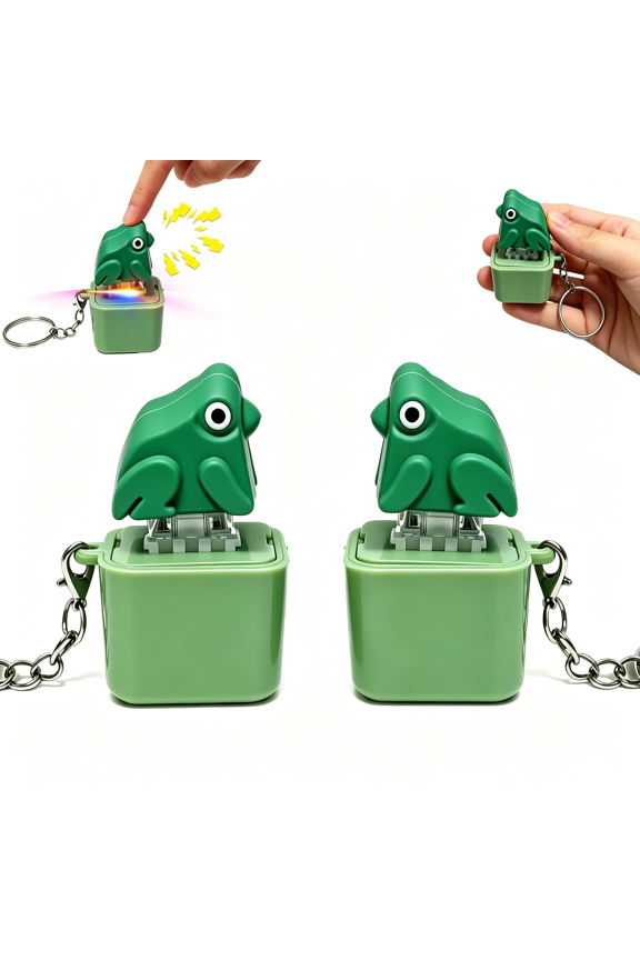 Frog Croaking Fidget Toy,Frog Croaking Keychain with Sound&Led Lights,Rechargeable Keyboard Clicker for Stress Relief,Portable Anxiety Relief Toy,Fun Gifts,Adults Keyboard Clicker