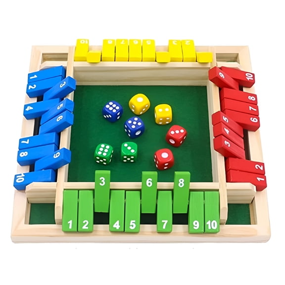 CYFW Funny Family Game - Shut the Box Board Game, Wooden Dice Board Game, Tabletop Version for Classroom, Home Party, Or Pub