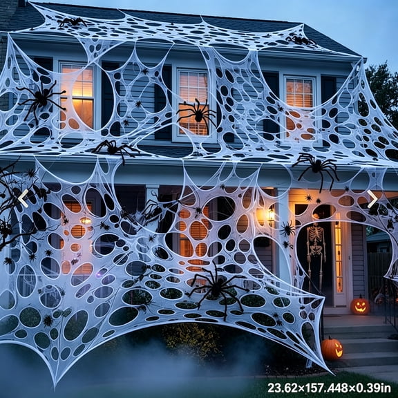 CYFW Giant Spider Web Halloween Decorations Outdoor Spiderwebs,Pre-Cut, Giant Spider Web Halloween Decorations Outdoor Spiderwebs, halloween decorations indoor