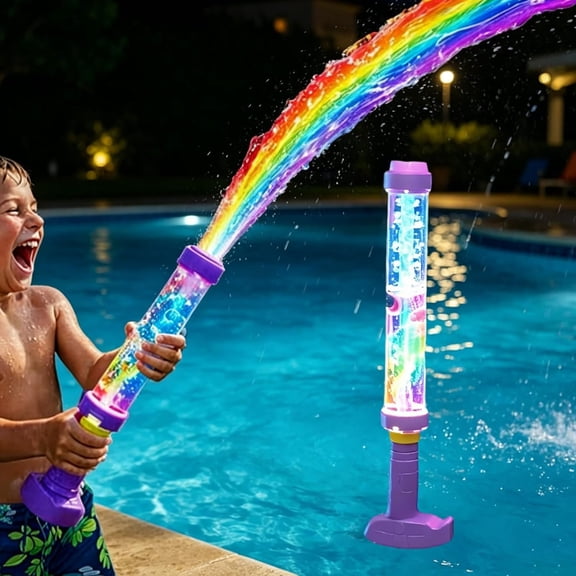 CYFW Glowing Rainbow Led Water Blaster,Fireworks Water Gun,Glowing Rainbow Water Blaster: Fun That Pops Like Magic,Light-Up Splash Blasters for Pool Party,Outdoor Playing Toys(1Pc)
