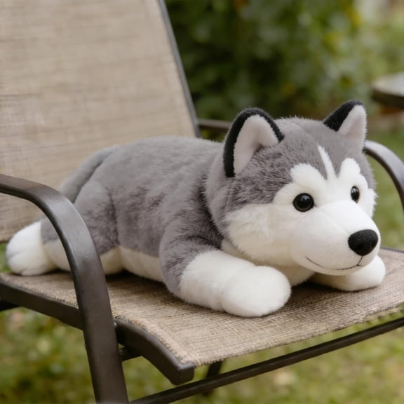 CYFW Gray Wolf Lying Down Stuffed Animal | Soft Plush,Resting Pose,Cuddly Decor,For Wolf Lovers Stuffed Animal