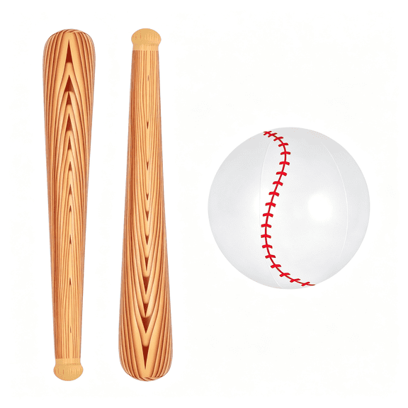 CYFW Inflatable Baseball Set, Ball Baseball and Inflatable Baseballs Bat, Baseballs Party Decoration for Kid Adult Pool Beach Party Favors Inflatable Baseball Bat Safe