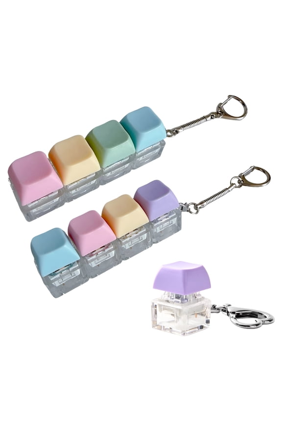 Keyboard Fidget Toys-3Pcs Silent Fidget Keyboard Clicker Keyboard Button Quiet Fidget Keychain Decompression Toys for Stress Relief Office Pass the Time Or Gift (Style A)