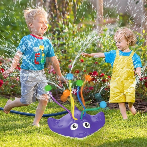 CYFW Kids Water Sprinkler Toy,Manta Ray Outdoor Splash Sprinkler with Wiggling Water Tentacles,Fun Backyard Summer Water Toy for Toddlers,Boys and Girls,Easy Garden Hose Connection