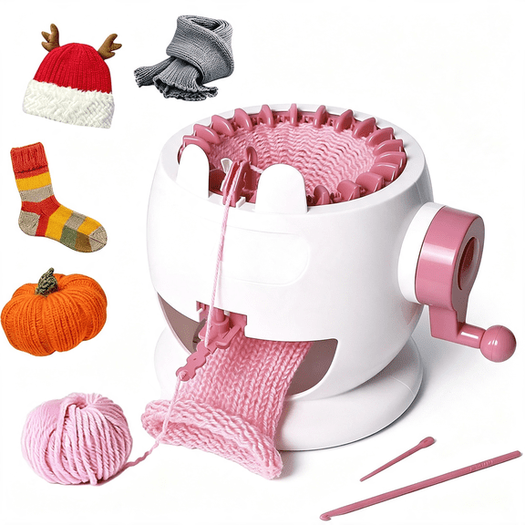 CYFW Knitting Machine 22 Needle Knitting Machines,Smart Circular Crochet Machine for Kids/Adults Beginners,Double Weaving Loom Machine for Hat,Socks,Scarves,Gloves(For 3-5Mm Wool Yarn)